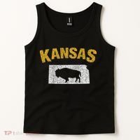Distressed Kansas State And Buffalo Bison Tank Top thumb 2