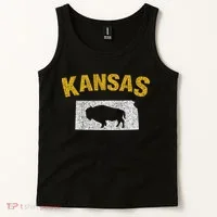 Distressed Kansas State And Buffalo Bison Tank Top thumb 2