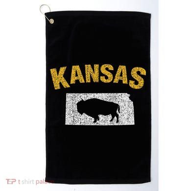 Distressed Kansas State And Buffalo Bison Golf Towel