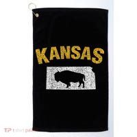 Distressed Kansas State And Buffalo Bison Golf Towel thumb 0