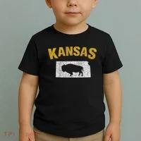 Distressed Kansas State And Buffalo Bison Toddler T-Shirt thumb 2