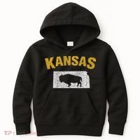 Distressed Kansas State And Buffalo Bison Kids Hoodie thumb 0