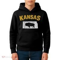 Distressed Kansas State And Buffalo Bison Kids Hoodie thumb 4