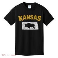 Distressed Kansas State And Buffalo Bison Kids T-Shirt thumb 0