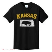 Distressed Kansas State And Buffalo Bison Kids T-Shirt thumb 0