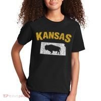 Distressed Kansas State And Buffalo Bison Kids T-Shirt thumb 2