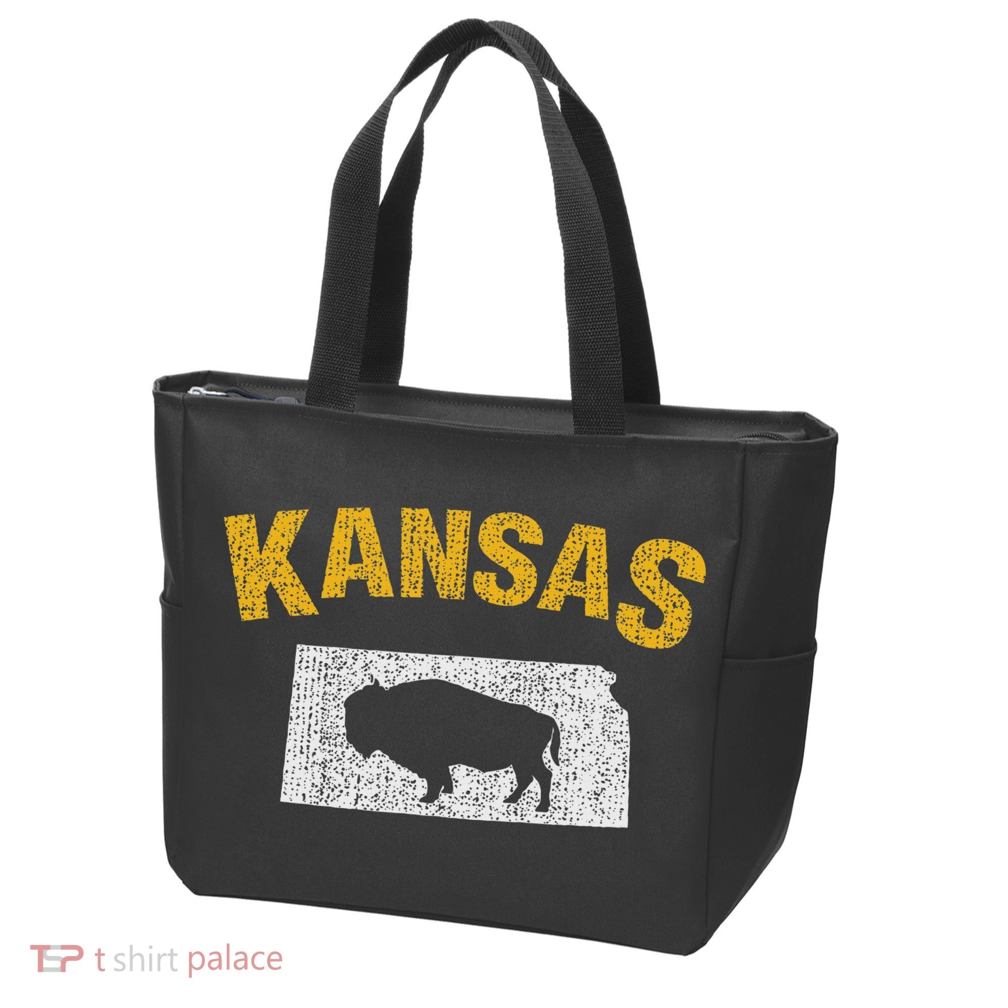 Distressed Kansas State And Buffalo Bison Tote Bag