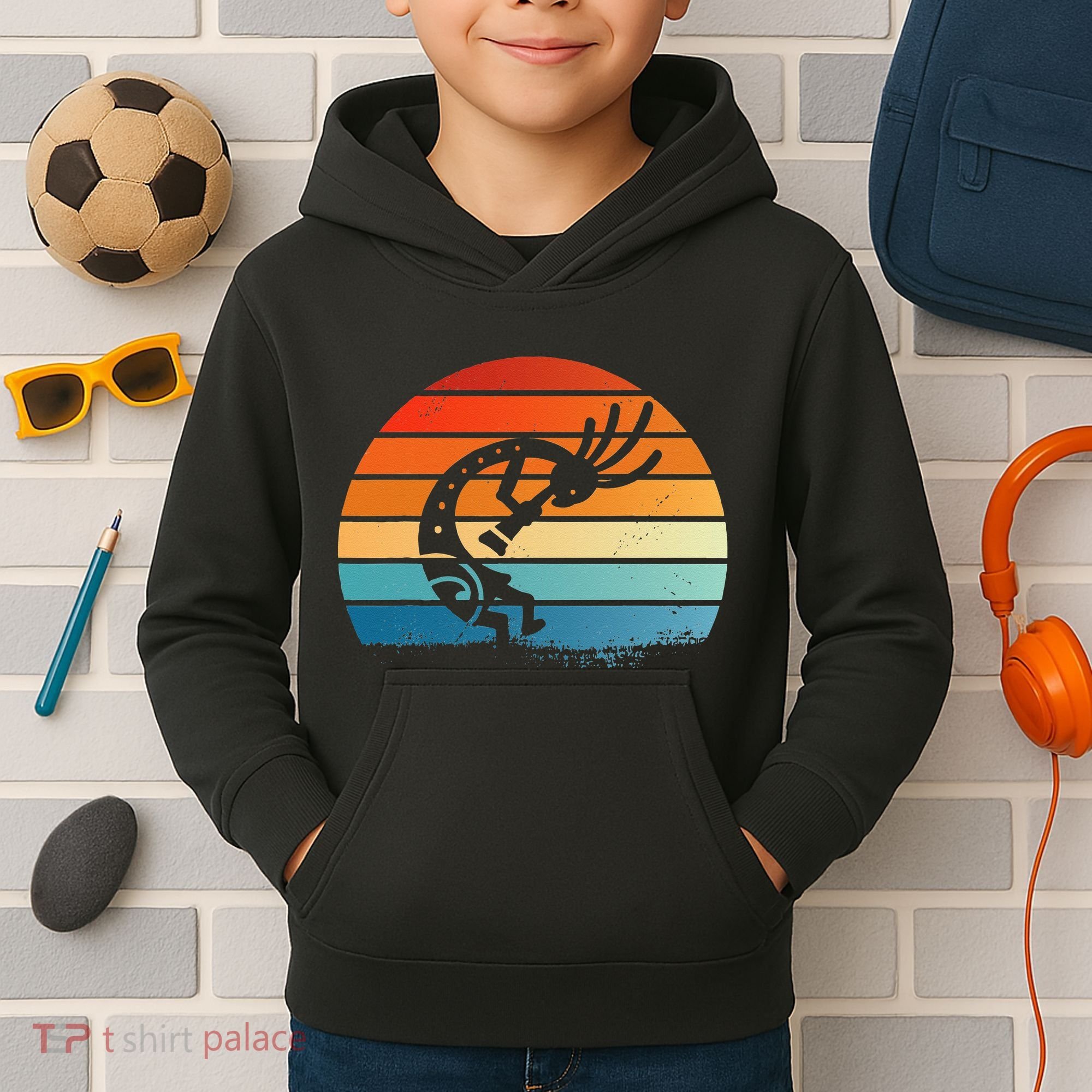 Dancing Kokopelli Southwestern USA Native American Symbol Kids Hoodie