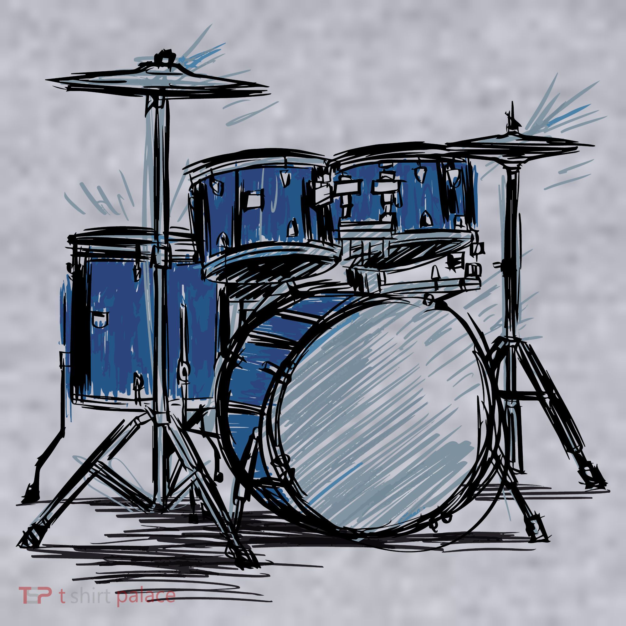 Drum Kit Sketch Music Women's Sweatshirt