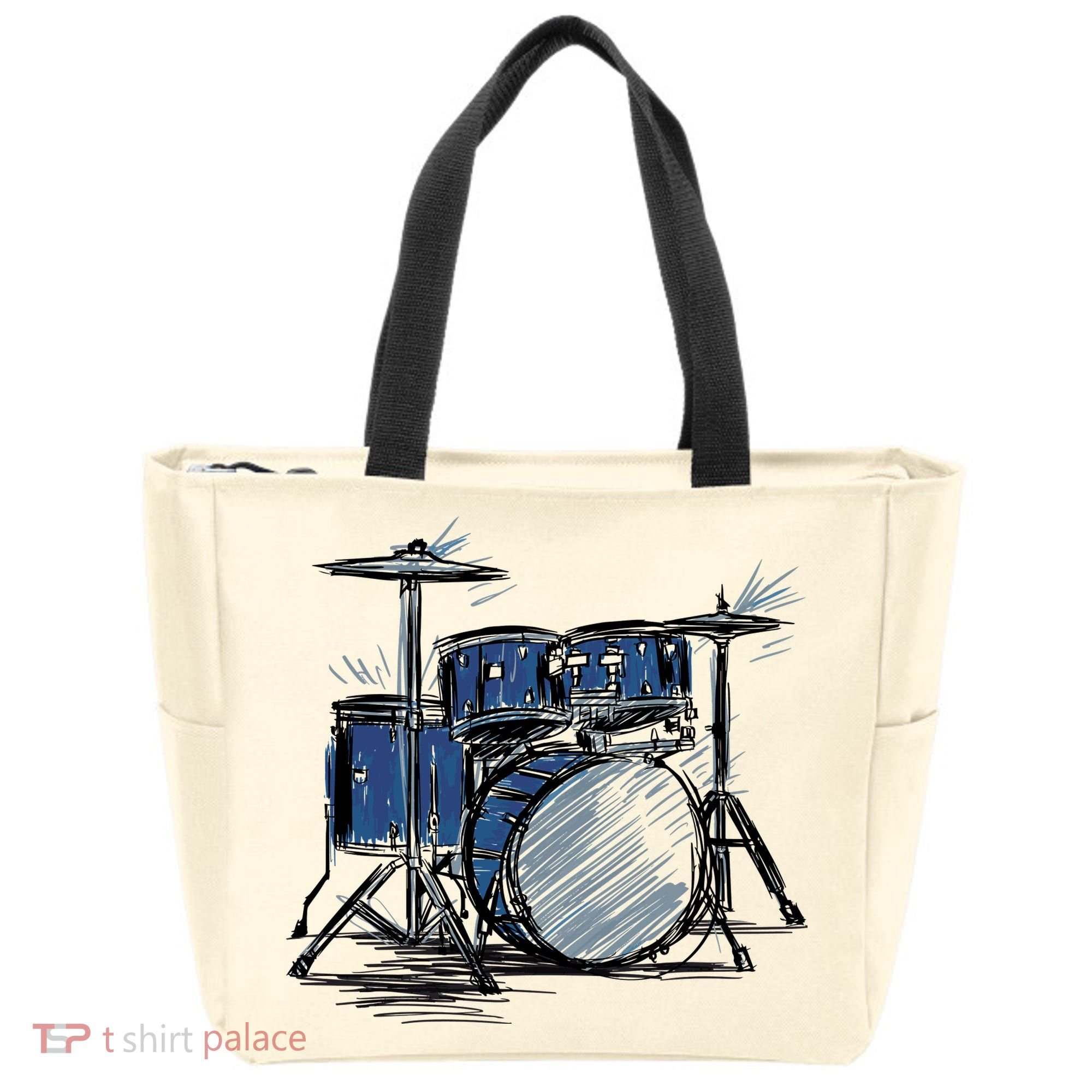 Drum Kit Sketch Music Tote Bag