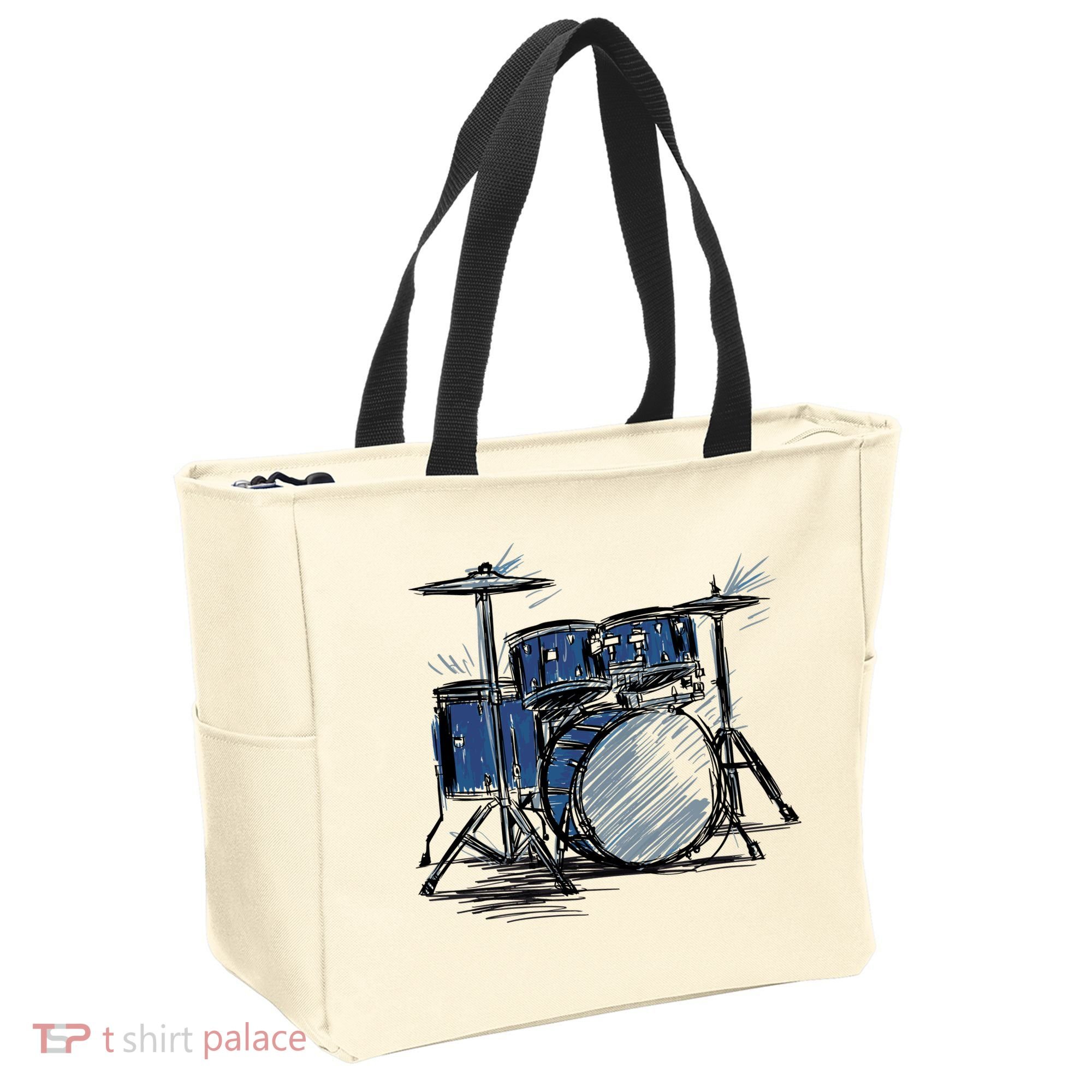 Drum Kit Sketch Music Tote Bag