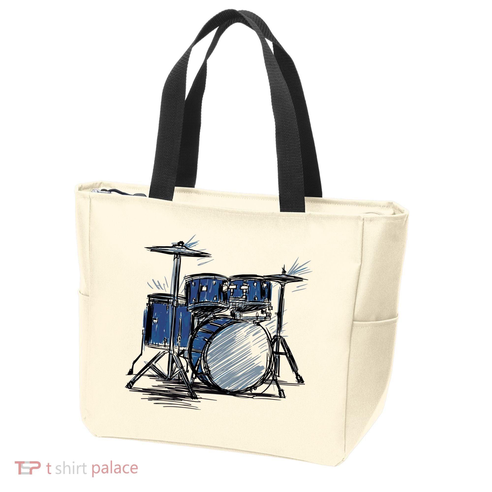 Drum Kit Sketch Music Tote Bag