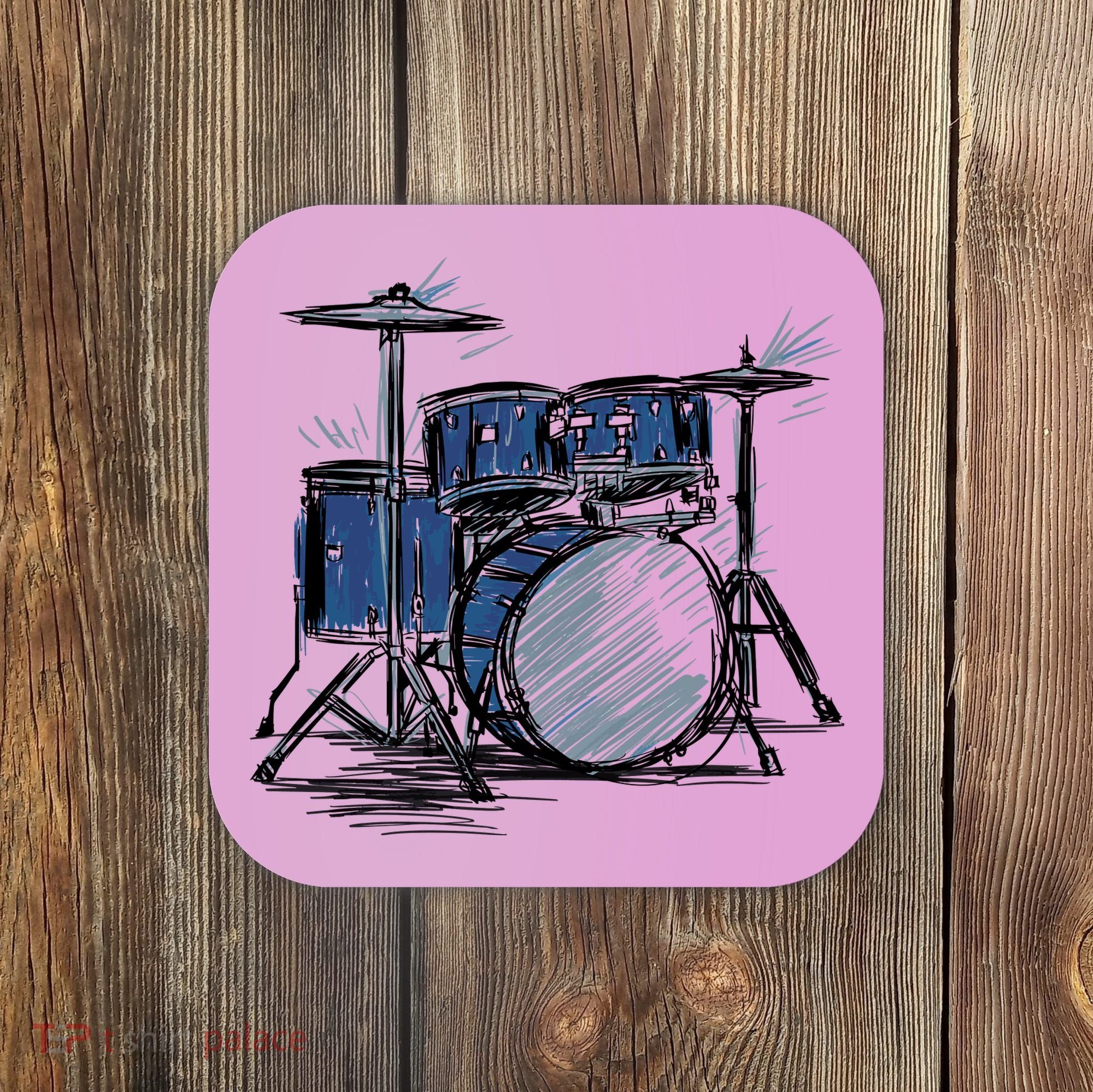 Drum Kit Sketch Music Coaster