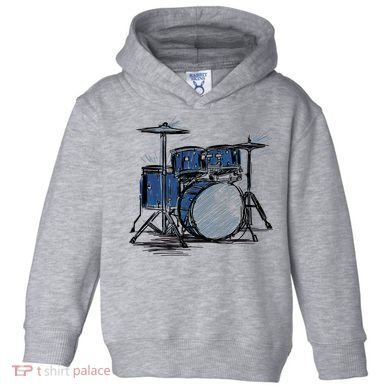 Drum Kit Sketch Music Toddler Hoodie