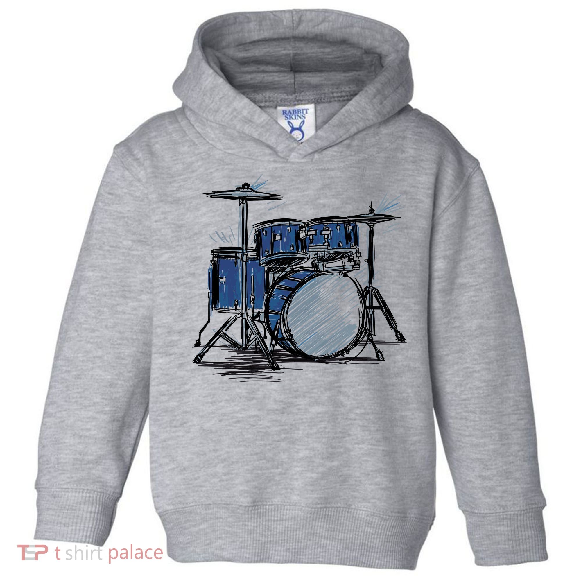 Drum Kit Sketch Music Toddler Hoodie