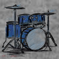 Drum Kit Sketch Music Toddler Hoodie thumb 2