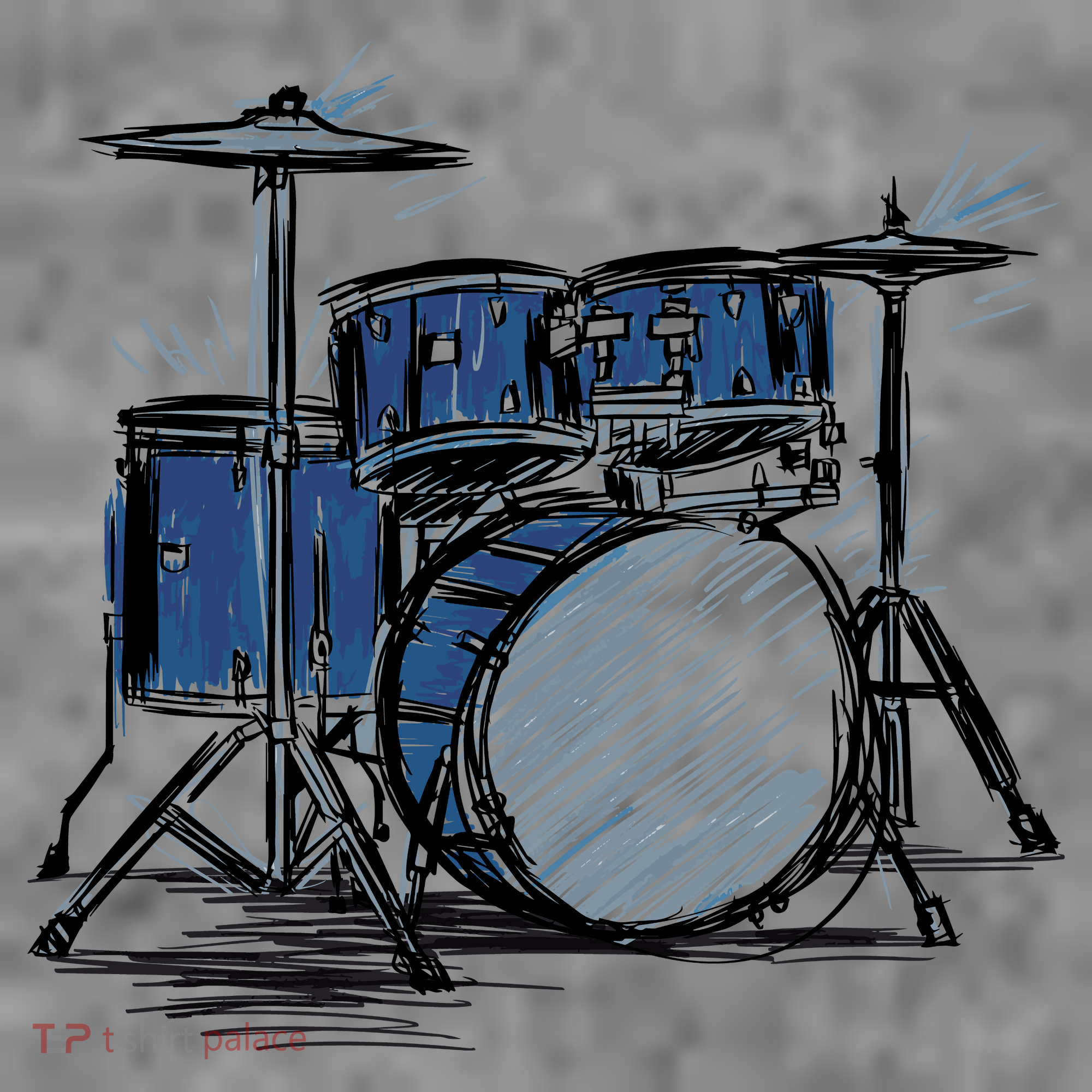 Drum Kit Sketch Music Toddler Hoodie