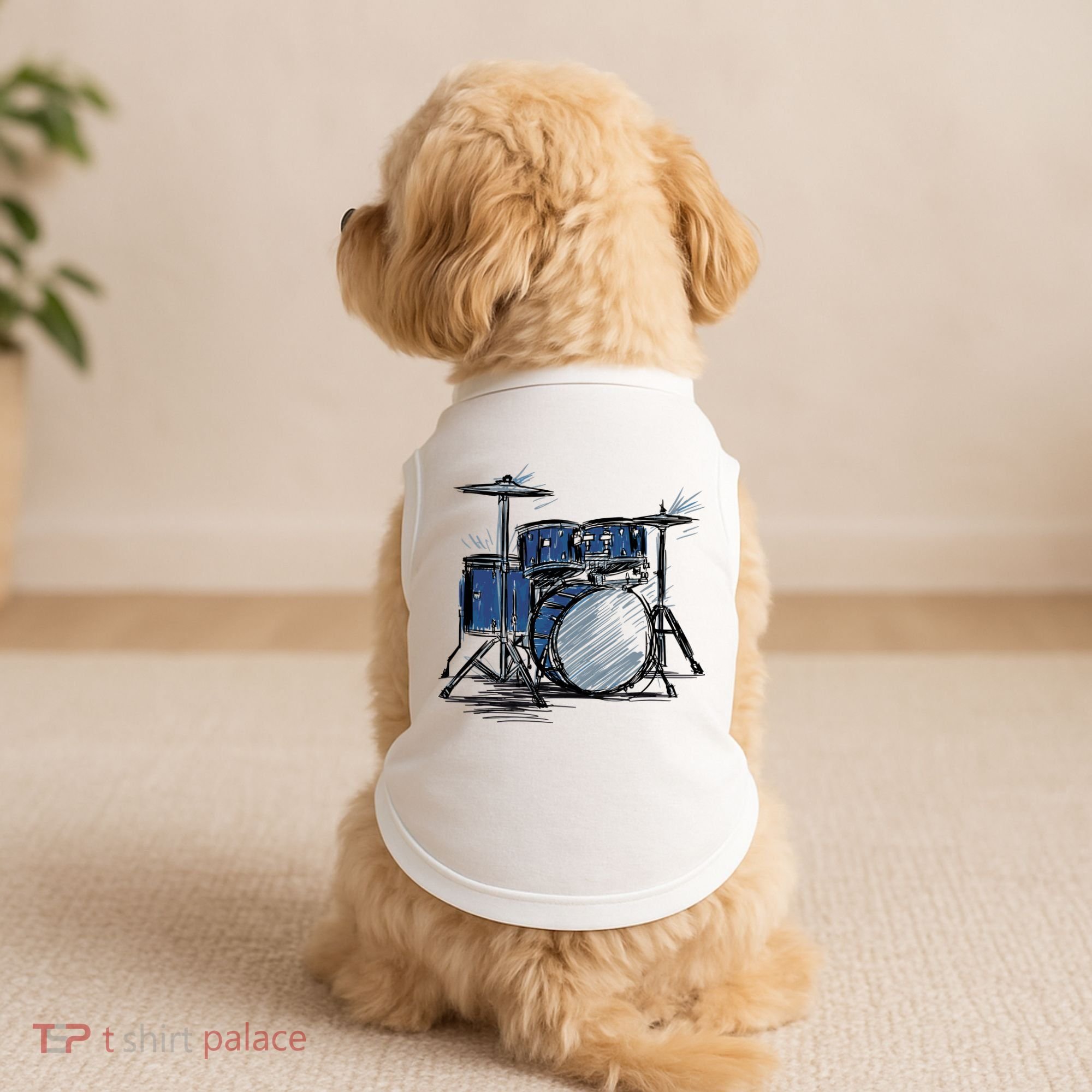 Drum Kit Sketch Music Doggie Tank