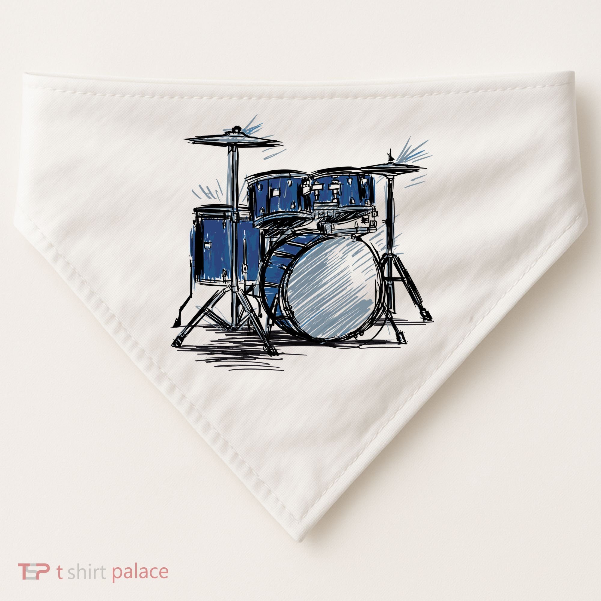 Drum Kit Sketch Music USA-Made Doggie Bandana