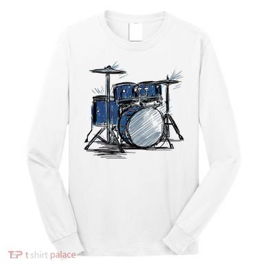 Drum Kit Sketch Music Long Sleeve Shirt
