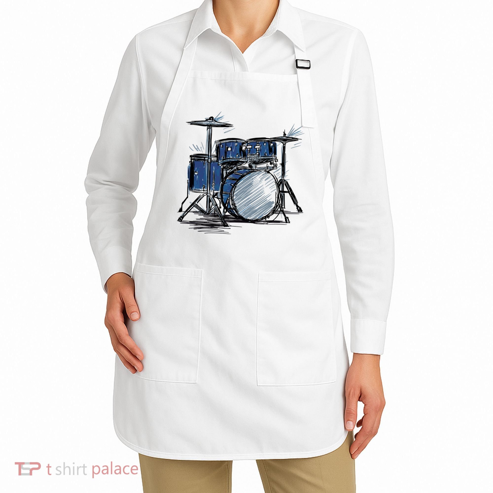 Drum Kit Sketch Music Apron