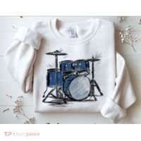 Drum Kit Sketch Music Sweatshirt thumb 2
