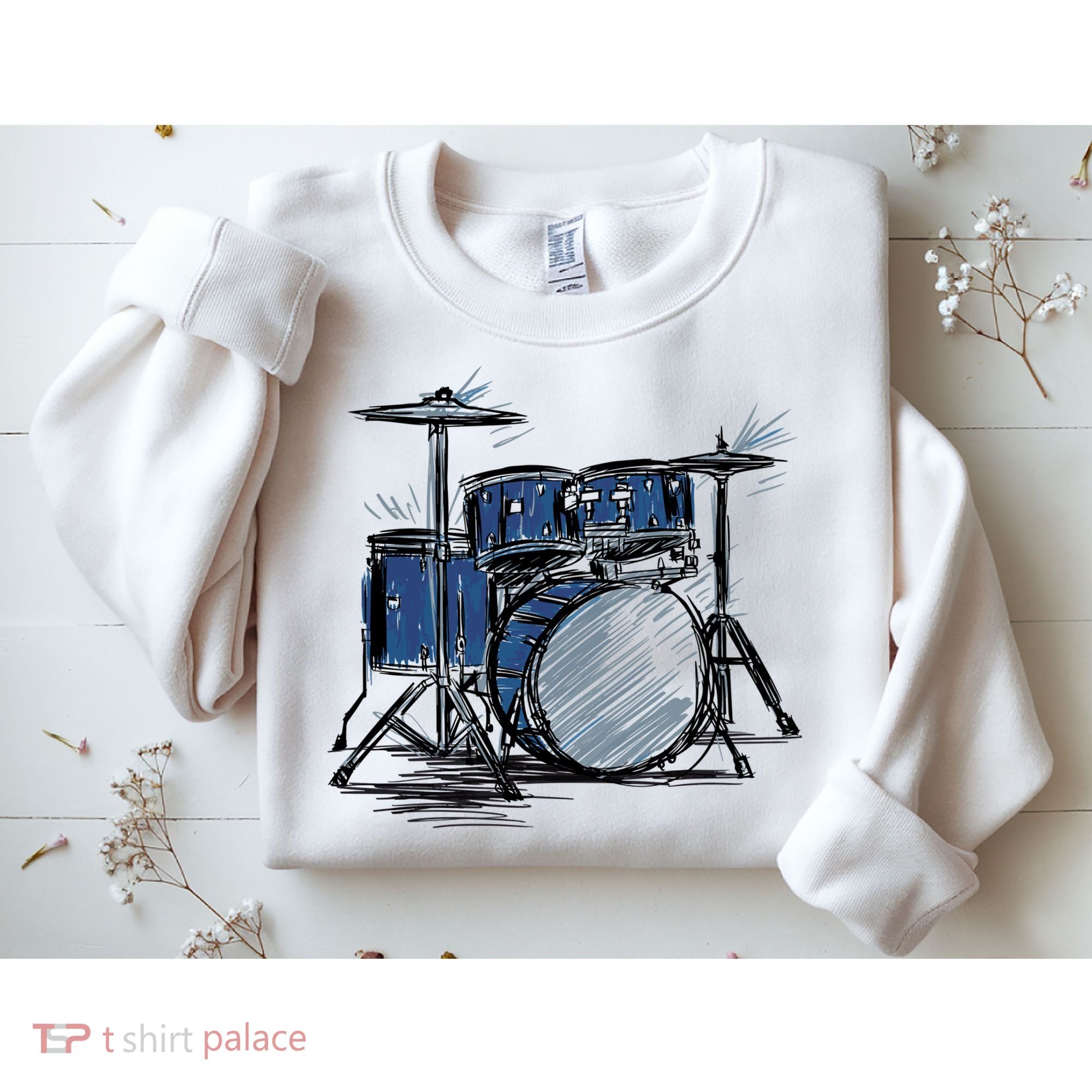 Drum Kit Sketch Music Sweatshirt