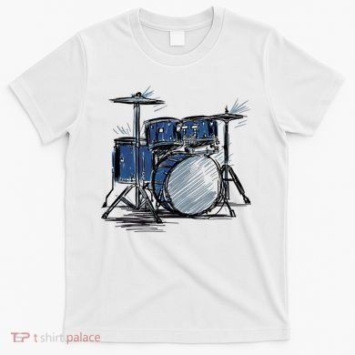 Drum Kit Sketch Music T-Shirt