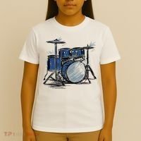 Drum Kit Sketch Music T-Shirt thumb 4