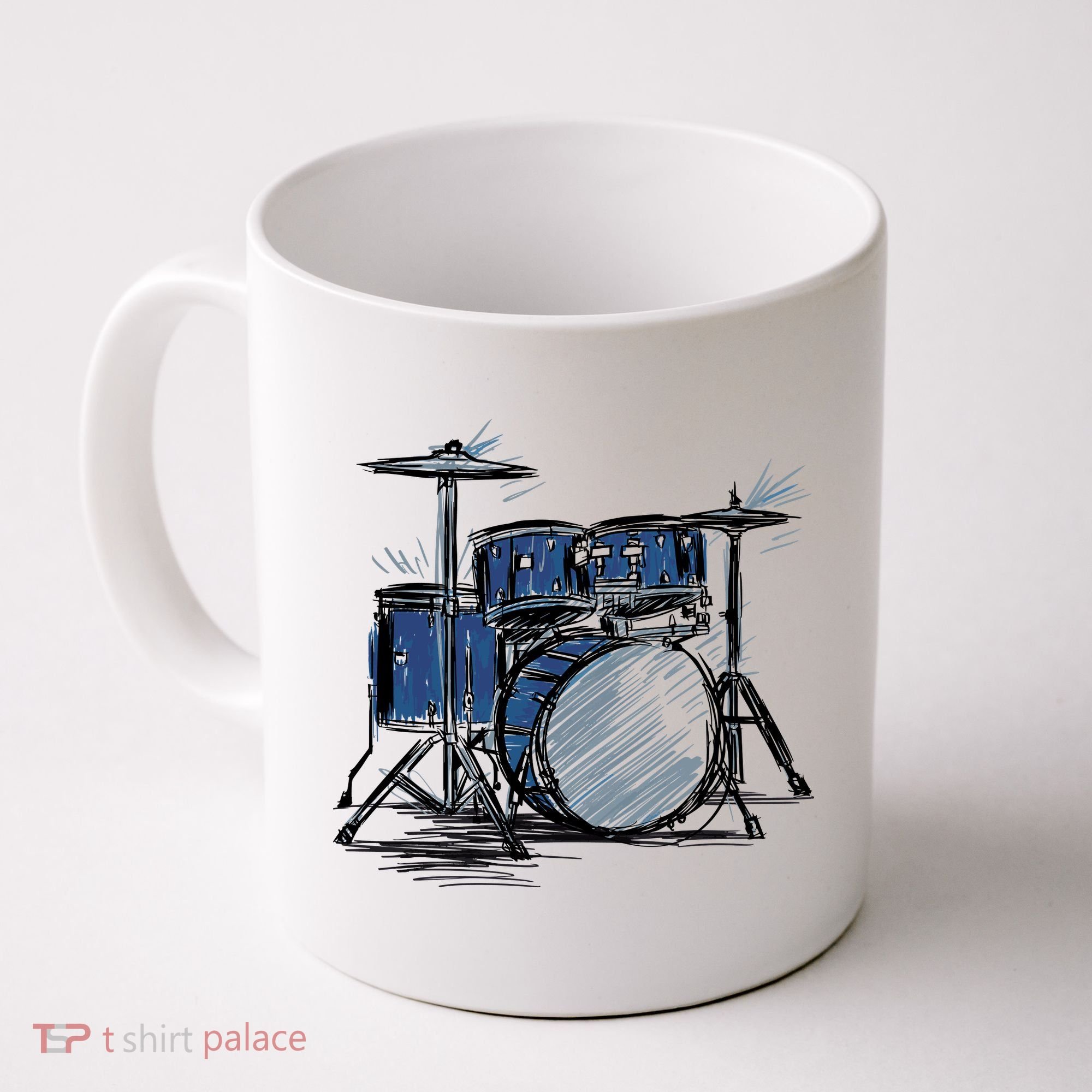 Drum Kit Sketch Music Coffee Mug