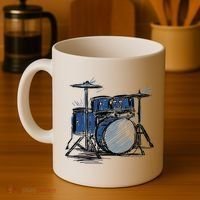 Drum Kit Sketch Music Coffee Mug thumb 4