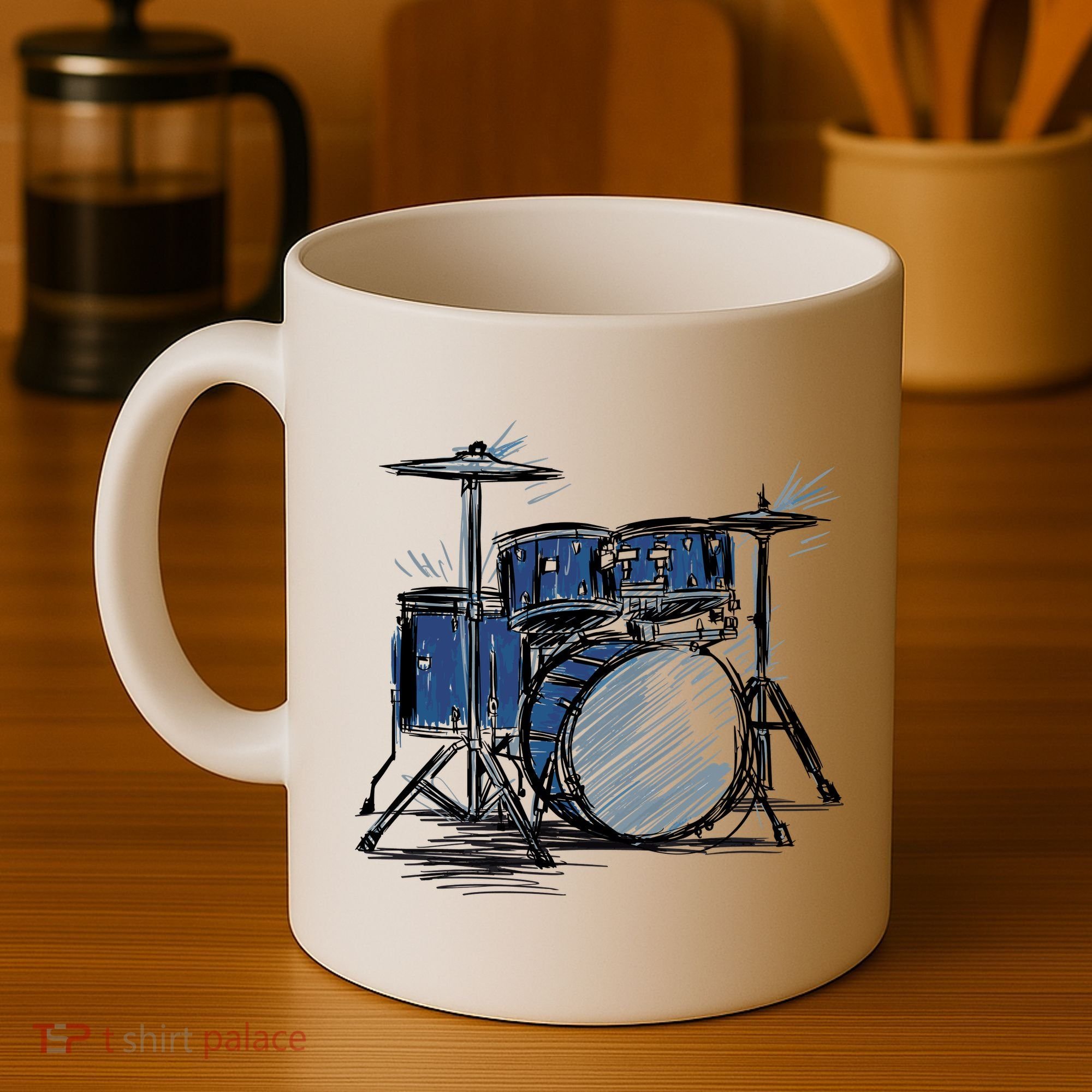 Drum Kit Sketch Music Coffee Mug