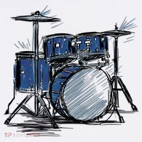 Drum Kit Sketch Music Pajama Set thumb 2