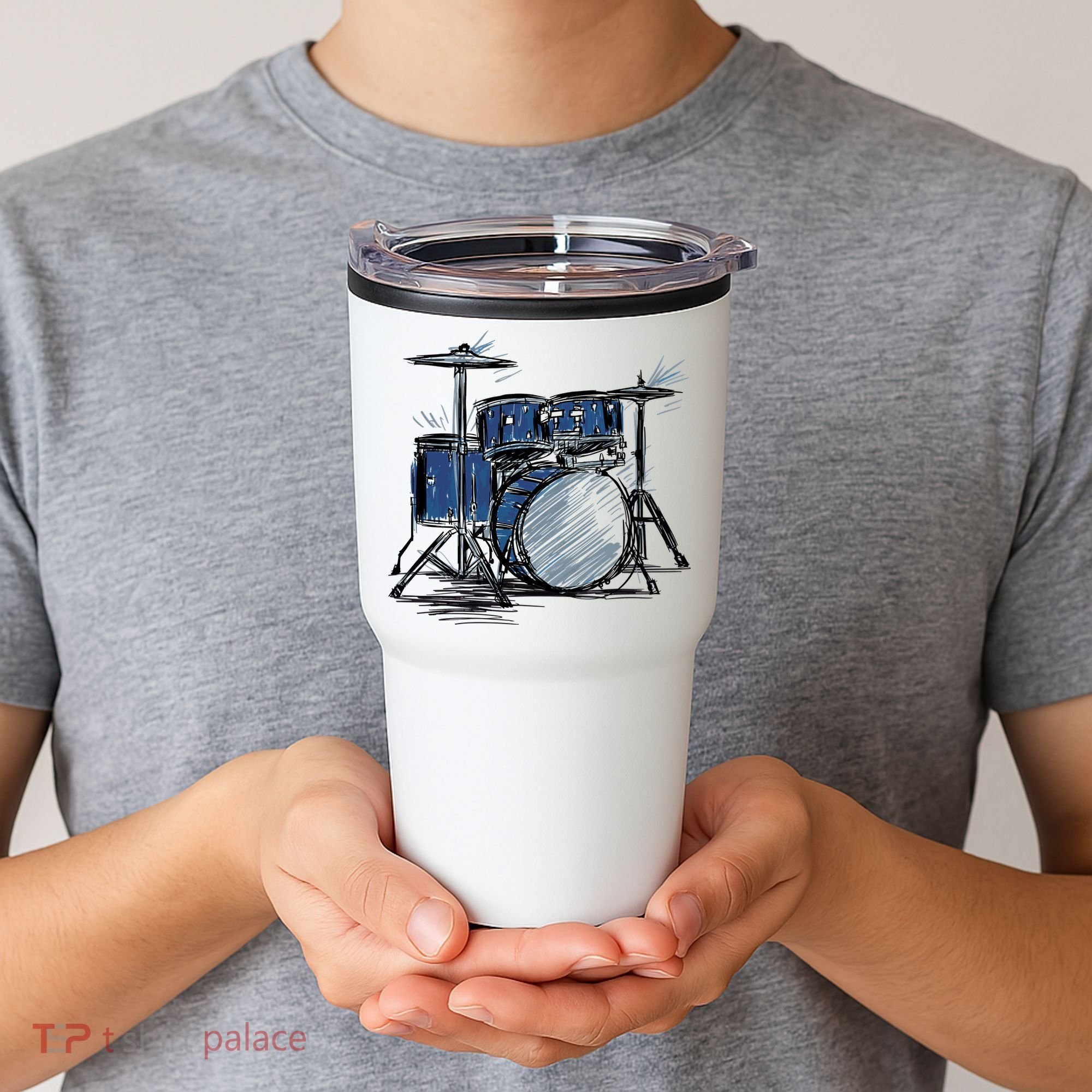 Drum Kit Sketch Music Tumbler