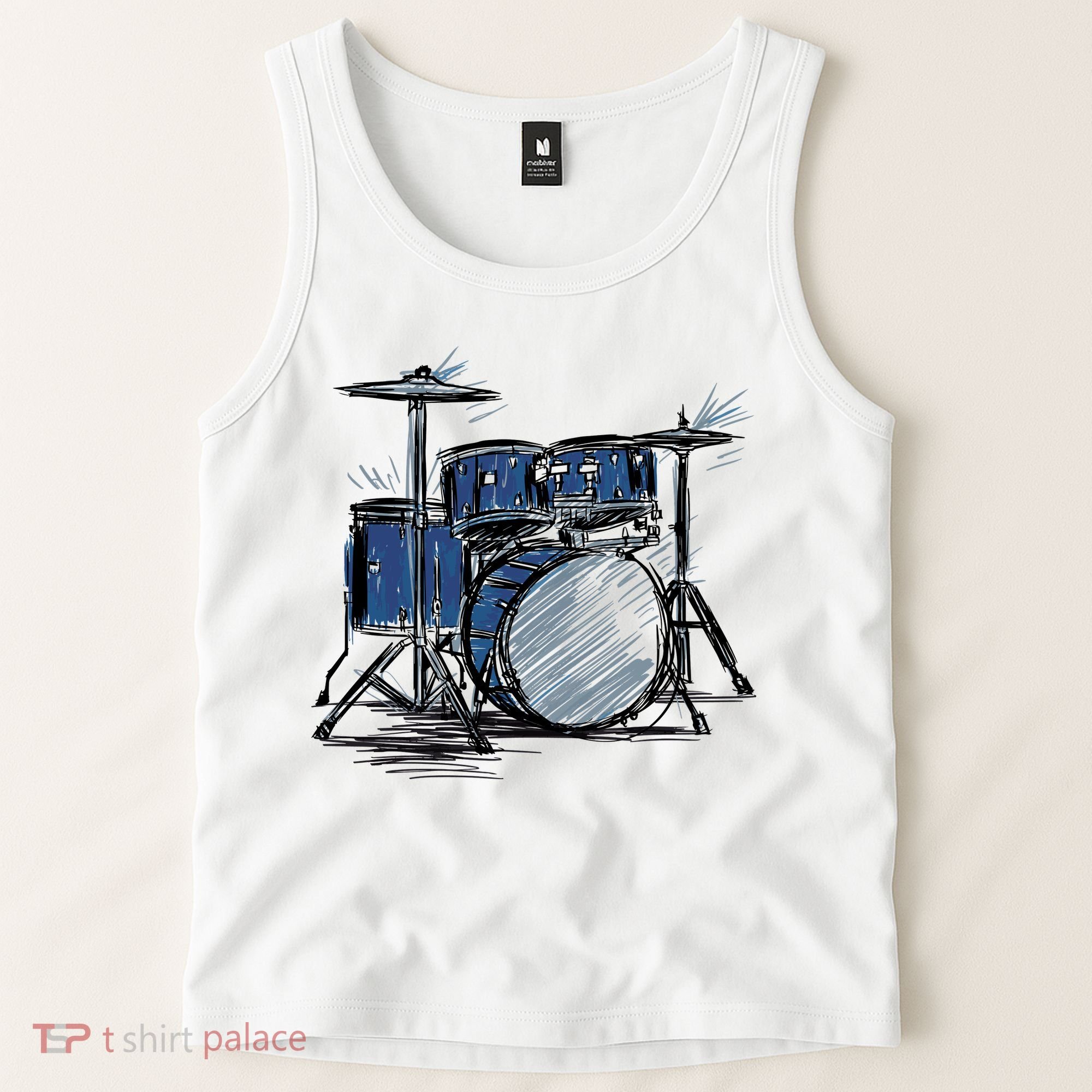 Drum Kit Sketch Music Tank Top