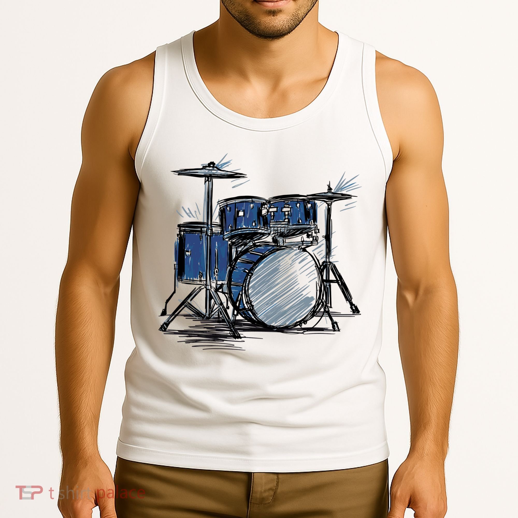 Drum Kit Sketch Music Tank Top