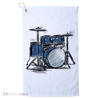 Drum Kit Sketch Music Golf Towel