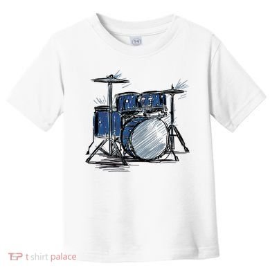 Drum Kit Sketch Music Toddler T-Shirt