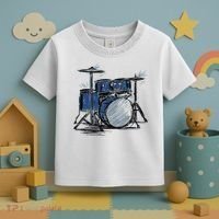 Drum Kit Sketch Music Toddler T-Shirt thumb 3