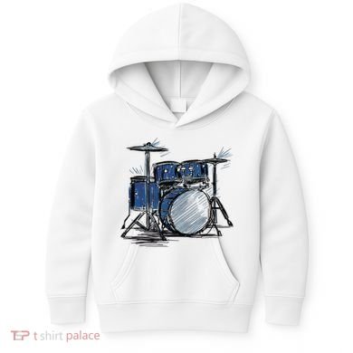 Drum Kit Sketch Music Kids Hoodie