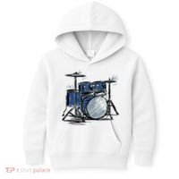 Drum Kit Sketch Music Kids Hoodie thumb 0