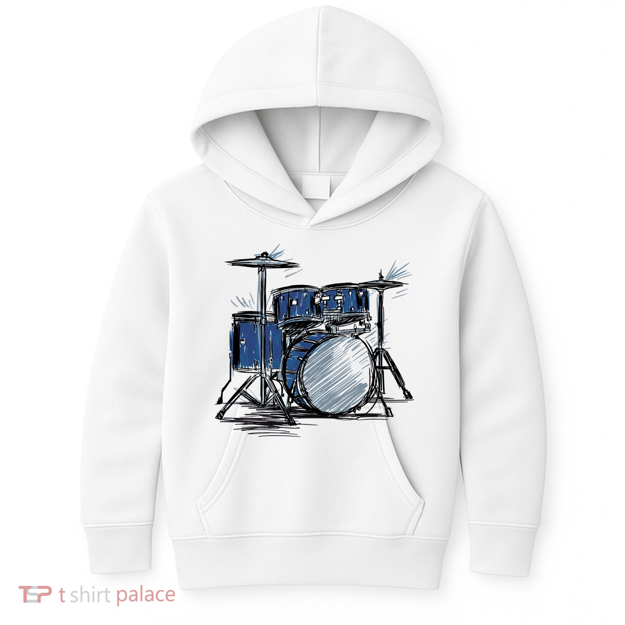 Drum Kit Sketch Music Kids Hoodie