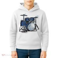 Drum Kit Sketch Music Kids Hoodie thumb 4