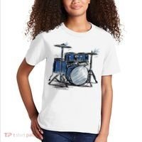 Drum Kit Sketch Music Kids T-Shirt thumb 2