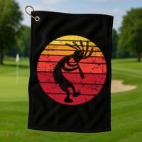 Dancing Kokopelli Southwestern Usa Native American Symbol Gift Golf Towel thumb 1