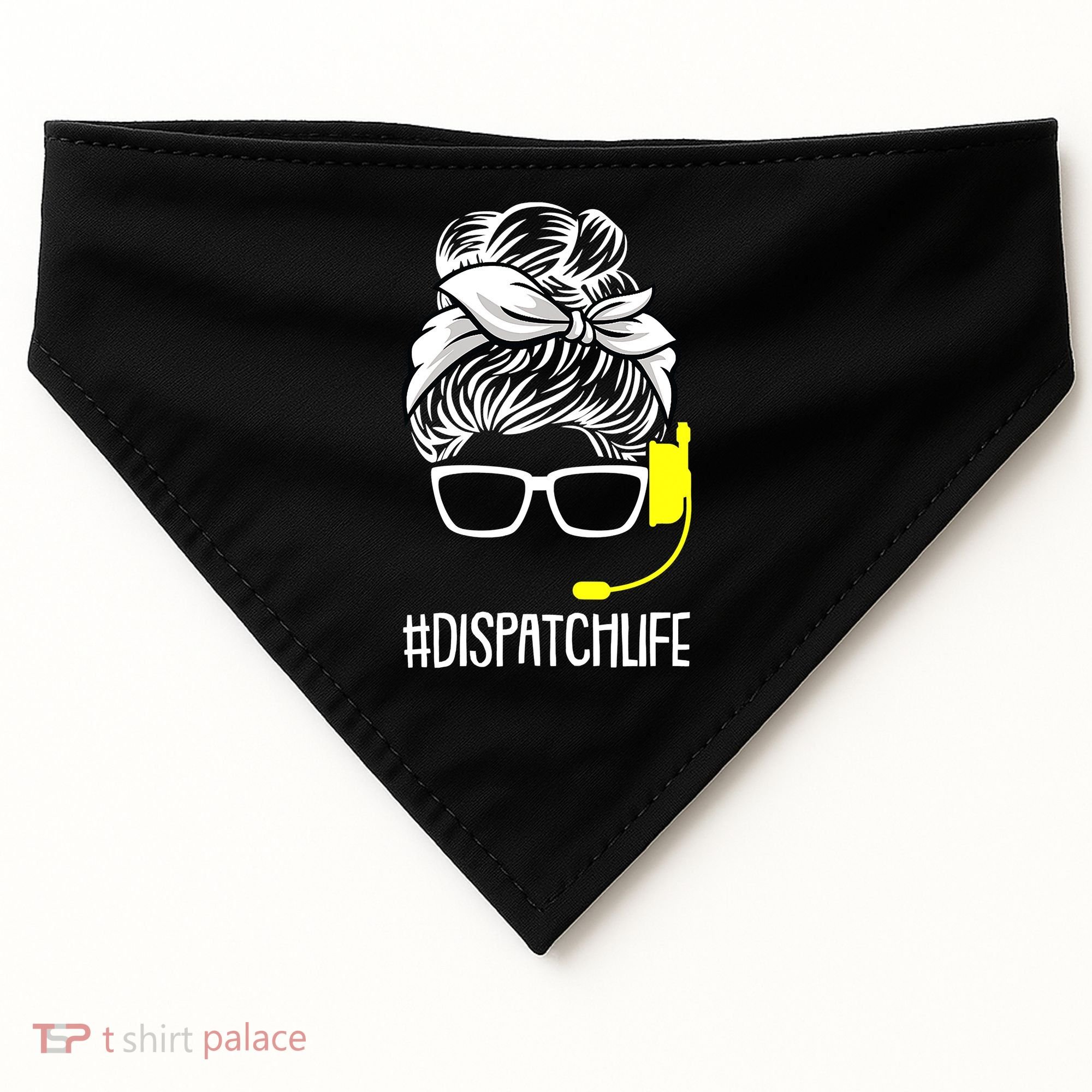 Dispatch Life 911 Dispatcher Thin Gold Line Operator USA-Made Doggie Bandana
