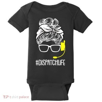 Dispatch Life 911 Dispatcher Thin Gold Line Operator Baby Bodysuit