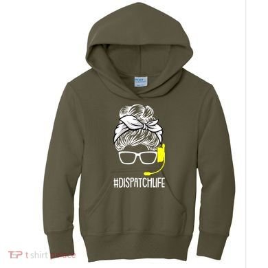 Dispatch Life 911 Dispatcher Thin Gold Line Operator Kids Hoodie