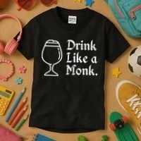Drink Like A Monk, For Belgian Crafts Beer Lovers Kids T-Shirt thumb 3