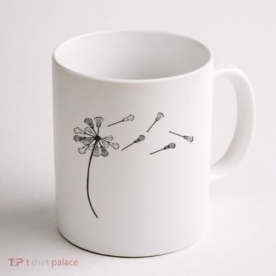 Dandelion Lacrosse And Lax Accessories Lacrosse Mom Coffee Mug back